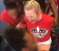 Cheerleader forced into splits